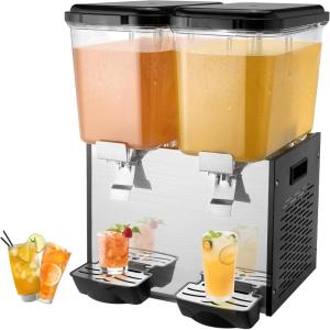imageVEVOR Commercial Beverage Dispenser 3 Tanks 18 L  19 QT Per Tank Juice Dispenser 512W Stainless Steel Ice Tea Drink Machine with 45F54F Cooling Temperature for Cold Drink Restaurant Bar Party18L2