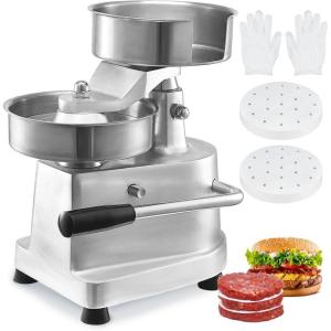 imageVEVOR Commercial Burger Patty Maker 130mm5inch Hamburger Beef Patty Maker Heavy Duty FoodGrade Stainless Steel Bowl Burger Press Machine Kitchen Meat Forming Processor with 1000 Pcs Patty Papers6 inch