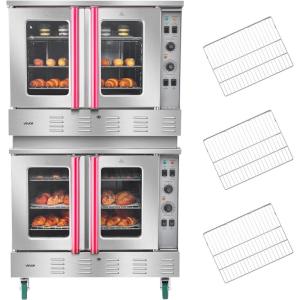 imageVEVOR Commercial Convection Oven 47L43Qt HalfSize Conventional Oven Countertop 1600W 4Tier Toaster wFront Glass Door Electric Baking Oven wTrays Wire Racks Clip Gloves 120V22Tier 396L