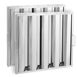 imageVEVOR Commercial Hood Filter 195W x 195H Inch Range Hood Filters Stainless Steel Restaurant Range Hood Baffle Filter for Grease Rated Commercial Kitchen Exhaust Hoods 4 Grooves Pack of 2