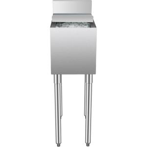 imageVEVOR Commercial Ice Bin Underbar Ice Bin Stainless Steel Ice Chest with Sliding Lid Bottle Holders Adjustable Bullet Feet Cooler Cart Cocktail Unit for Bar Restaurant Pub12 x 19 x 37 inch