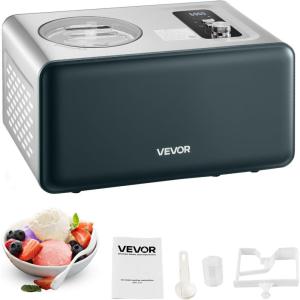 imageVEVOR Commercial Ice Cream Machine 21 QTH Yield 1800W 3Flavor Countertop Soft Serve Ice Cream Maker 2 x 4L Hopper 2 x 18L Cylinder LCD Panel Auto Clean Precooling for Restaurant Snack BarBlack