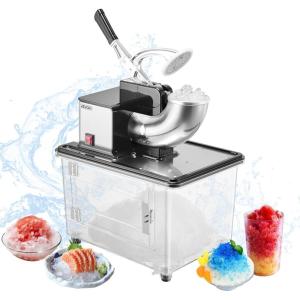 imageVEVOR Commercial Ice Crusher 661LBSH 350W Electric Snow Cone Machine with 4 Blades 2000RPM Stainless Steel Shaved Ice Machine with 11 Gal CrushedIce Box for Family Restaurants Bars BlueBlack