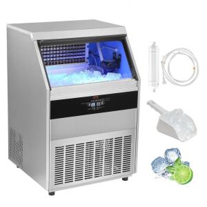 imageVEVOR Commercial Ice Maker 160lbs24H Ice Maker Machine 80 Ice Cubes in 1215 Minutes Freestanding Cabinet Ice Maker with 66lbs Storage Capacity LED Digital Display for Bar Home Office Restaurant440LBS24H