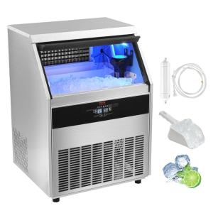 imageVEVOR Commercial Ice Maker Machine 330lbs24H Ice Maker Machine with 88lbs Storage Capacity 126 Ice Cubes in 1215 Minutes LED Digital Display Commercial Ice Maker for Bar Home Restaurant SilverSilver