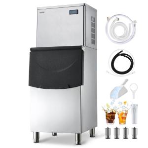 imageVEVOR Commercial Ice Maker Machine 450LBS24H IceMaking Machine with 250LBS Stainless Steel Storage Bin Auto SelfCleaning Ice Maker with Touchscreen for Bar Cafe Restaurant Business Commercial