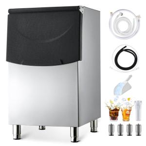 imageVEVOR Commercial Ice Maker Storage Bin 250 LBS Capacity IceBin Stainless Steel Commercial Ice Storage Bin with Adjustable AntiSlip Rubber Feet Suitable for Restaurant Hotel and Beverage Shops
