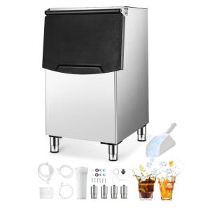 imageVEVOR Commercial Ice Maker Storage Bin 250LBS Capacity Ice Bin Stainless Steel Ice Storage Bin with SingleStage Filter and Adjustable AntiSlip Rubber Feet Suitable for Restaurant and Hotel250LBS