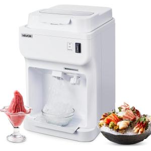 imageVEVOR Commercial Ice Shaver Crusher286lbs Per Hour Electric Snow Cone Maker with 2L Ice Cube Box 250W 1500RPM Tabletop Shaved Ice Machine for Parties Events Snack Bar Home and Commercial Use BlueWhite