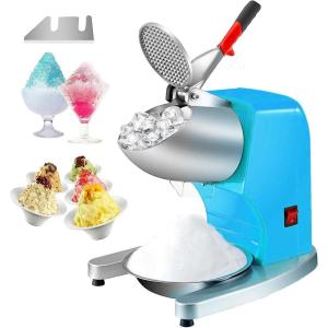 imageVEVOR Commercial Ice Shaver Crusher286lbs Per Hour Electric Snow Cone Maker with 2L Ice Cube Box 250W 1500RPM Tabletop Shaved Ice Machine for Parties Events Snack Bar Home and Commercial Use BlueBlue