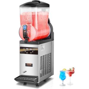 imageVEVOR Commercial Margarita Machine 15Lx2 Double Tank Frozen Drink Machine 120 Cups Stainless Steel Margarita Smoothie Frozen Drink Maker Slushie Machine for Home Party Restaurants Cafe Bars15 L