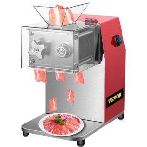imageVEVOR Commercial Meat Cutting Machine 551 LbsH 850W Meat Shredding Machine 35mm Blade Electric Meat Cutter Stainless Steel Restaurant Food Cutter for Kitchen Supermarket Lamb Beef Chicken RedMeat Cutter