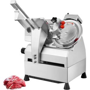 imageVEVOR Commercial Meat Slicer 10 inch Electric Food Slicer 240W Frozen Meat Deli Slicer Premium Chromiumplated Steel Blade SemiAuto Meat Slicer For Commercial and Home use10IN540W