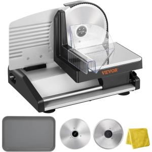imageVEVOR Commercial Meat Slicer 10 inch Electric Food Slicer 240W Frozen Meat Deli Slicer Premium Chromiumplated Steel Blade SemiAuto Meat Slicer For Commercial and Home use75IN200W