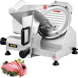 imageVEVOR Commercial Meat Slicer 10 inch Electric Food Slicer 240W Frozen Meat Deli Slicer Premium Chromiumplated Steel Blade SemiAuto Meat Slicer For Commercial and Home use87IN200W