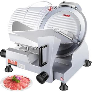 imageVEVOR Commercial Meat Slicer 10 inch Electric Food Slicer 240W Frozen Meat Deli Slicer Premium Chromiumplated Steel Blade SemiAuto Meat Slicer For Commercial and Home use12IN320W
