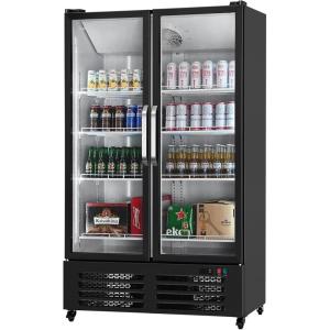 imageVEVOR Commercial Merchandiser Refrigerator 1147 CUFT Glass Door Display Refrigerator Upright Beverage Refrigerator Cooler Merchandiser with 4 Adjustable Shelves Casters Soft LED Light Black2669 cuft