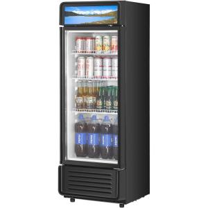imageVEVOR Commercial Merchandiser Refrigerator 1147 CUFT Glass Door Display Refrigerator Upright Beverage Refrigerator Cooler Merchandiser with 4 Adjustable Shelves Casters Soft LED Light Black69 cuft