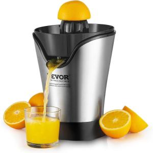 imageVEVOR Commercial Orange Juicer Machine 120W Automatic Juice Extractor Stainless Steel Orange Squeezer for 20 Oranges Per Minute with PullOut Filter Box PC Cover 2 Peel Collecting BucketsBlackSilver