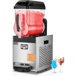 imageVEVOR Commercial Slushy Machine 12Lx3 Triple Tank Frozen Drink Machine 144 Cups Stainless Steel Margarita Smoothie Frozen Drink Maker Slushie Maker for Home Party Restaurants Cafe BarsBlack