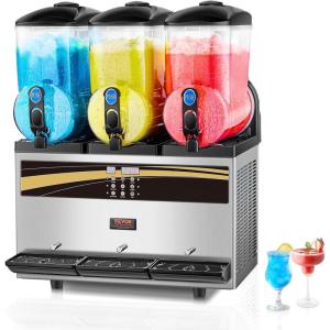 imageVEVOR Commercial Slushy Machine 15Lx2 Double Tank Margarita Machine 120 Cups Stainless Steel Margarita Smoothie Frozen Drink Machine Slushie Machine for Party Restaurants Cafe Bars15L3