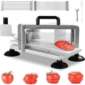 imageVEVOR Commercial Tomato Slicer 316 inch Tomato Cutter Slicer Stainless Steel Heavy Duty Tomato Slicer Machine Manual Tomato Slicer with Nonslip Feet for Cutting Tomatoes Cucumbers Bananas1438316