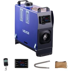imageVEVOR Diesel Heater 8KW DC 12V24V All in One Portable Diesel Air Heater with Remote Control and LCD Display Fast Heating Low Noise 13 Gal Fuel Tank for Vehicles RVs Vans Tractors and TrucksRectangular  Integrated Tank