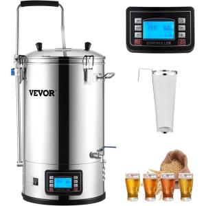 imageVEVOR Electric Brewing System 92 Gal35 L Brewing Pot AllinOne Home Beer Brewer wPump Mash Boil Device wPanel AutoManual Mode 1001800W Power 25100 Temp 1180 min Timer Recipe Memory92Gal With Pump