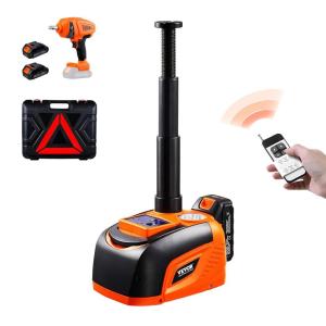 imageVEVOR Electric Car Jack Kit Wireless 5 Tons 11000 lbs Cordless Remote Control Hydraulic Car Jack with Electric Impact Wrench ampamp Lithium Battery Tire Change Replacement with LED Light