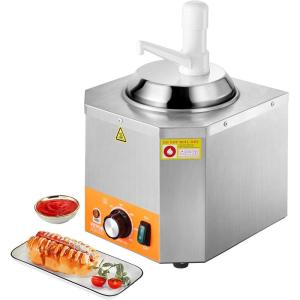 imageVEVOR Electric Cheese Dispenser with Pump 23 Qt Commercial Hot Fudge Warmer Plastic Pump Dispenser 86230 Temp Adjustable Nacho Cheese Sauce Warmer for Hot Fudge Cheese Caramel24LPlastic Pump