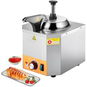 imageVEVOR Electric Cheese Dispenser with Pump 23 Qt Commercial Hot Fudge Warmer Plastic Pump Dispenser 86230 Temp Adjustable Nacho Cheese Sauce Warmer for Hot Fudge Cheese Caramel24L06 gal