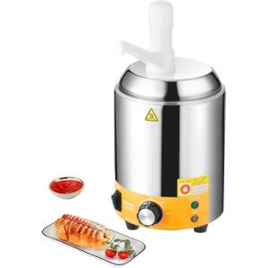 imageVEVOR Electric Cheese Dispenser with Pump 23 Qt Commercial Hot Fudge Warmer Plastic Pump Dispenser 86230 Temp Adjustable Nacho Cheese Sauce Warmer for Hot Fudge Cheese Caramel24L