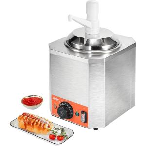 imageVEVOR Electric Cheese Dispenser with Pump 23 Qt Commercial Hot Fudge Warmer Plastic Pump Dispenser 86230 Temp Adjustable Nacho Cheese Sauce Warmer for Hot Fudge Cheese Caramel1063L x 874W x 1535H