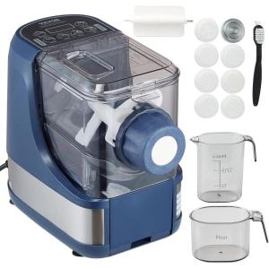imageVEVOR Electric Pasta Maker 150W Automatic Noodle Maker Machine with 8 Pasta Shapes 4 Intelligent Modes 500g Flour Capacity Pasta Maker Machine with Measuring Cups Cleaning Brush for Home KitchenBlue1