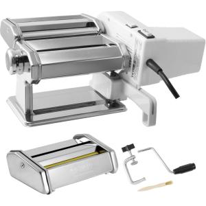 imageVEVOR Electric Pasta Maker Machine 9 Adjustable Thickness Settings Noodles Maker Stainless Steel Noodle Rollers and Cutter Pasta Making Kitchen Tool Kit Perfect for Spaghetti Fettuccini LasagnaElectric Pasta Maker