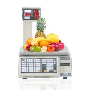 imageVEVOR Electronic Price Computing Scale 66 LB Digital Deli Weight Scales LCD ampamp LED Digital Commercial Food Fruit Meat Produce Counting Weight for Retail Store Kitchen Restaurant Market and FarmerPrice Computing Scale with Printer