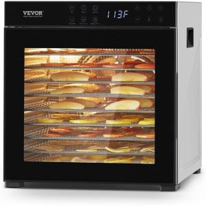 imageVEVOR Food Dehydrator 10 Trays Stainless Steel Food Dehydrator Machine 1000W Dehydrators with Digital Adjustable Timer ampamp Temp Dehydrator for Jerky Herb Meat Beef Fruit Dog Treats and Vegetables10TraysBlack