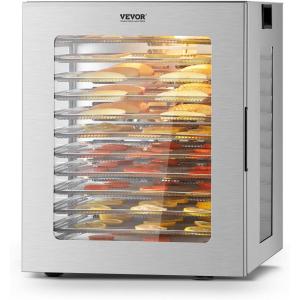 imageVEVOR Food Dehydrator 10 Trays Stainless Steel Food Dehydrator Machine 1000W Dehydrators with Digital Adjustable Timer ampamp Temp Dehydrator for Jerky Herb Meat Beef Fruit Dog Treats and Vegetables12Trays