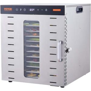 imageVEVOR Food Dehydrator 10 Trays Stainless Steel Food Dehydrator Machine 1000W Dehydrators with Digital Adjustable Timer ampamp Temp Dehydrator for Jerky Herb Meat Beef Fruit Dog Treats and Vegetables10Trays1000W