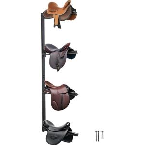 imageVEVOR Freestanding Saddle Stand 30 x 30 x 685 in 3 Tiers Saddle Rack Heavy Duty Saddle Blanket Holder with Removable ampamp Rotating Tiers English ampamp Western Saddle Rack for Tack Room OrganizationLarge 4 Tiers1 Pack