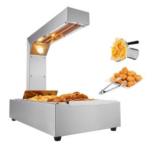 imageVEVOR French Fry Food Warmer Commercial Food Heating Lamp Electric Stainless Steel Warming Light Dump Station Countertop 104122F Fries Food Warmer for Chip Buffet Kitchen Restaurant SilverMedium