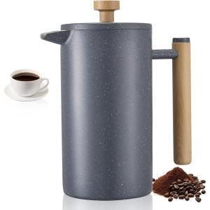 imageVEVOR French Press Coffee Maker 51 Ounce 15 Liter Stainless Steel Coffee Press Tea Maker with Filter Large Double Wall Insulated French Presses Cold Brew for Camping Travel Home Kitchen Silver34oz