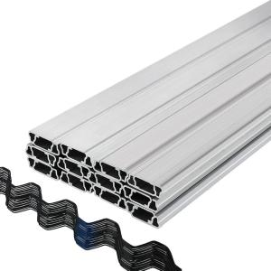 imageVEVOR Greenhouse Spring Wire and Lock Channel 50 Packs 656 ft PE Coated Aluminum Alloy Bundle Kit Plastic Poly Film or Shade Cloth Attachment wScrews Silver30 Pack
