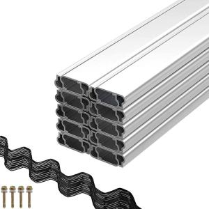 imageVEVOR Greenhouse Spring Wire and Lock Channel 50 Packs 656 ft PE Coated Aluminum Alloy Bundle Kit Plastic Poly Film or Shade Cloth Attachment wScrews Silver20 Pack