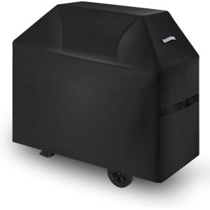 imageVEVOR Grill Cover 66 inch BBQ Covers for Outdoor Grills Waterproof Fade Resistant Weather Resistant Heavy Duty 600D Polyester Easy OnOff with Secure Buckles Black58inch