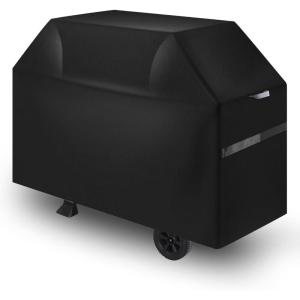 imageVEVOR Grill Cover 66 inch BBQ Covers for Outdoor Grills Waterproof Fade Resistant Weather Resistant Heavy Duty 600D Polyester Easy OnOff with Secure Buckles Black65inch