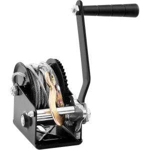 imageVEVOR Hand Crank Winch 3500 lbs Steel Cable Boat Trailer Winch Heavy Duty 33 ft Steel Wire Cable and TwoWay Ratchet Manual Operated for Trailer Boat or ATV Towing800 LBS