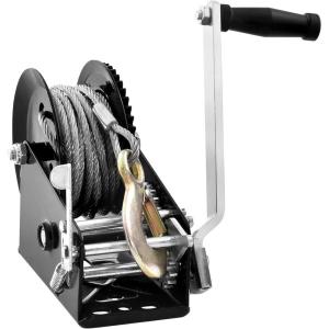 imageVEVOR Hand Crank Winch 3500 lbs Steel Cable Boat Trailer Winch Heavy Duty 33 ft Steel Wire Cable and TwoWay Ratchet Manual Operated for Trailer Boat or ATV Towing3500lbs