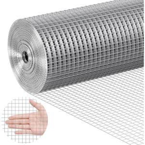 imageVEVOR Hardware Cloth 14 inch 48in x 100 ft 23 Gauge Hot Dipped Galvanized Wire Mesh Roll Chicken Wire Fencing Wire Mesh for Rabbit Cages Garden Small Rodents48 x 100