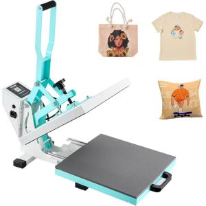 imageVEVOR Heat Press 15x15 High Pressure Heat Press Machine for T Shirts Slide Out Professional Heat Press for Sublimation Vinyl Heat Transfer Projects Heats Up Fast ampamp Evenly Green15x15Green